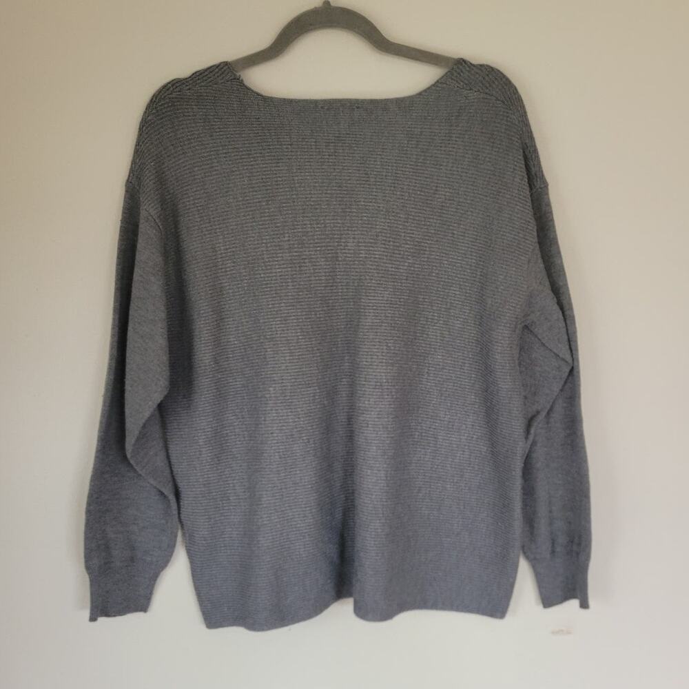 Ella Moss Women's Gray Ribbed Sweater Women's Large - Picture 4 of 4